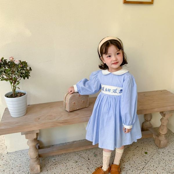 

girl's dresses spring children dress fashion costomes long sleeve baby shirt embroidery korean princess vestidos design for girls, Red;yellow