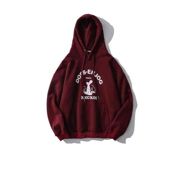 

2020 autumn simple print hoodie men's fashion brand bf loose couple casual pullover top, Black