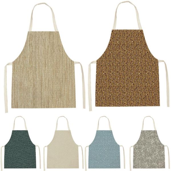 

aprons 1 piece of plain pattern line printing sleeveless apron children's home men's and women's kitchen waist bib anti-fouli