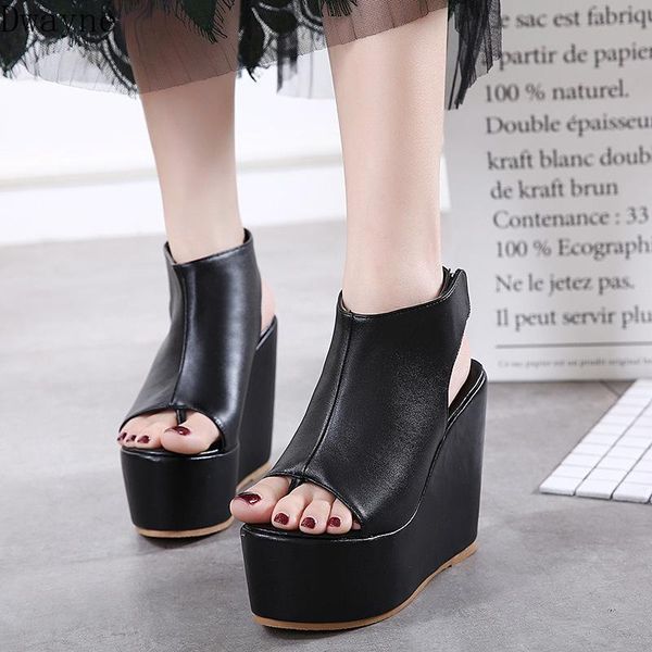 

dress shoes summer korean wild thick bottom women's sandals high heels, Black