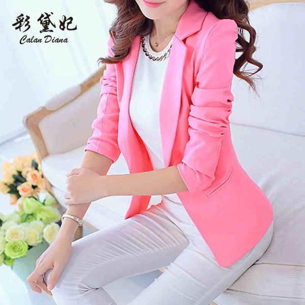 

women's suits & blazers 2021 spring and summer korean version of the self-cultivation long-sleeved small suit jacket ladies wild casual, White;black