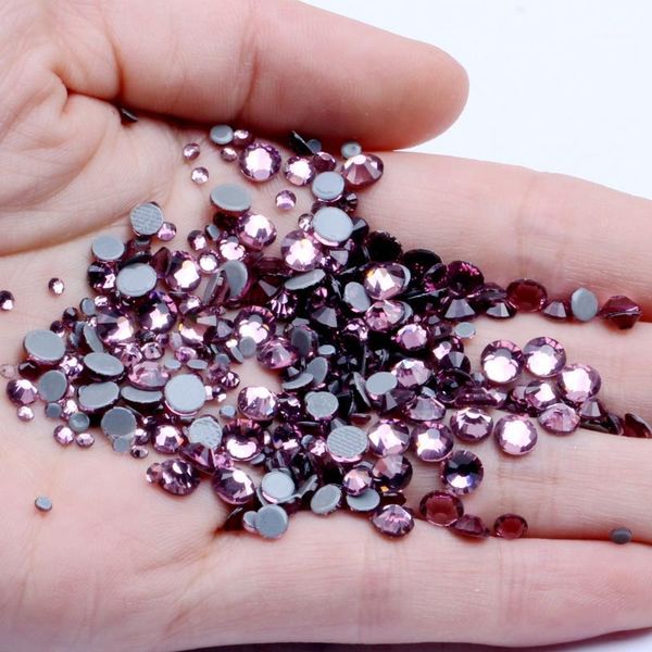 

light amethyst crystal fix rhinestones for nails ss6-ss30 glue backing iron on glass stones diy jewelry making accessories1, Silver;gold