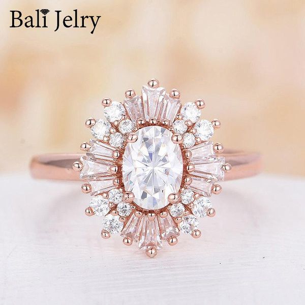 

cluster rings bali jelry luxury 925 silver charm jewelry oval zircon gemstone accessories for women wedding engagement ring drop, Golden;silver