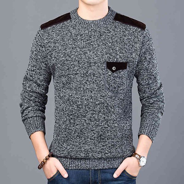

tee 2021 fashion brand new men's slim pullover sweater o-neck autumn korean casual clothing men, White;black