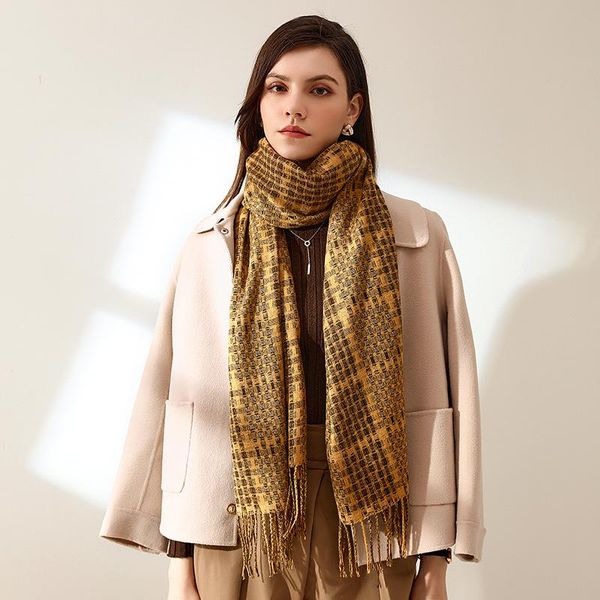

scarves cashmere scarf winter women warm printing plaid female japan korea sweet shawl outdoor mid-length, Blue;gray