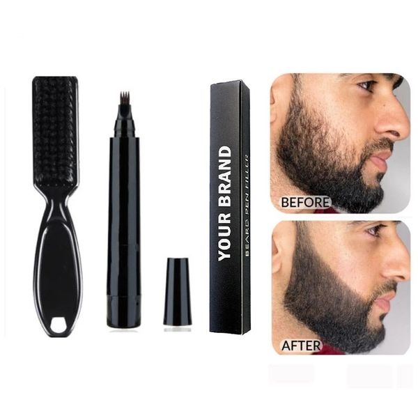 Altro trucco Waterproof Beard Pen Filler Matite e pennelli Rafforzatore della barba Riparazione duratura Colorazione dei baffi Strumenti per modellare Matita per capelli