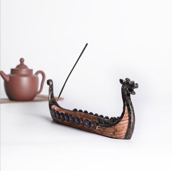 Dekorative Objekte, Figuren, Retro-Räuchergefäße, traditionelles chinesisches Design, Drachenboot-Stäbchenhalter, Brenner, handgeschnitztes Räuchergefäß, O