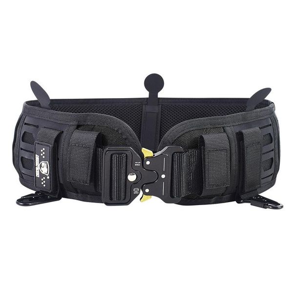 

waist support molle tactical belt military army combat battle padded men adjustable training hunting cs paintball set, Black;gray