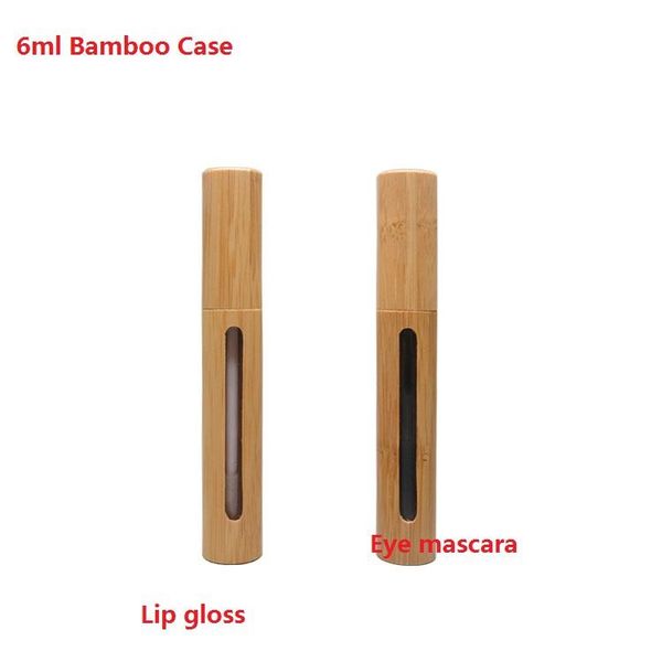 

storage bottles & jars 20pcs 6ml bamboo eye mascara tube empty black container beauty tool packaging lip gloss rouge cosmetic