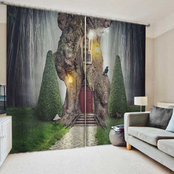 

nature scenery tree curtains 3d window for living room bedroom drapes cortinas rideaux customized size curtain &