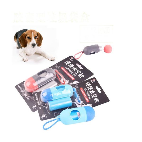 

pet dog cat poop waste garbage bag fecal bgas dispenser with bags portable set pets dogs cats trash cleaning supplies travel & outdoors