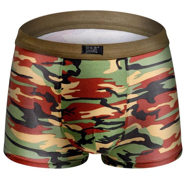 

men's shorts man camouflage print modal soft underwear breathable high elasticity fashion personality male boxers u pouch bag underpant, White;black