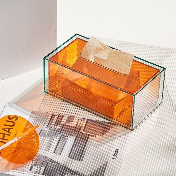 

home organizer solid acrylic tissue box household table paper storage tray napkin cover rectangle case holder boxes & napkins