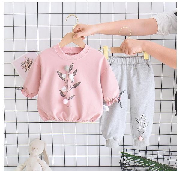 

baby girl fall suit two pieces clothing sets, White