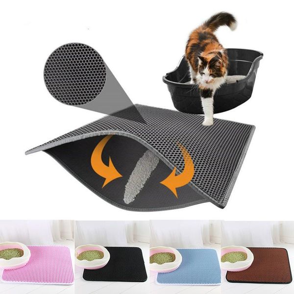

cat beds & furniture double layer pet litter mat waterproof eva trapping box clean products for cats accessories