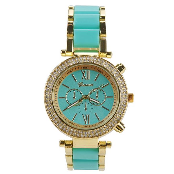 

wristwatches fashion gift gold-plated daily shopping easy reading round shape ceramic casual artificial diamond women watch, Slivery;brown