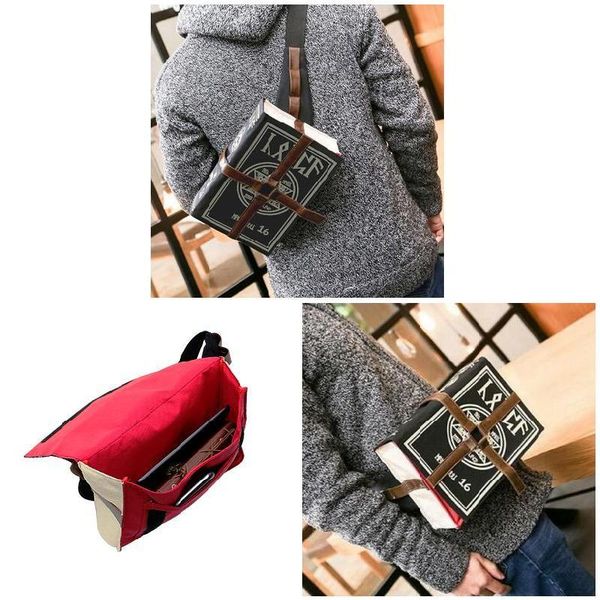 

school bags gothic magical spell book messenger crossbody bag gift cosplay adjustable for students r4t1