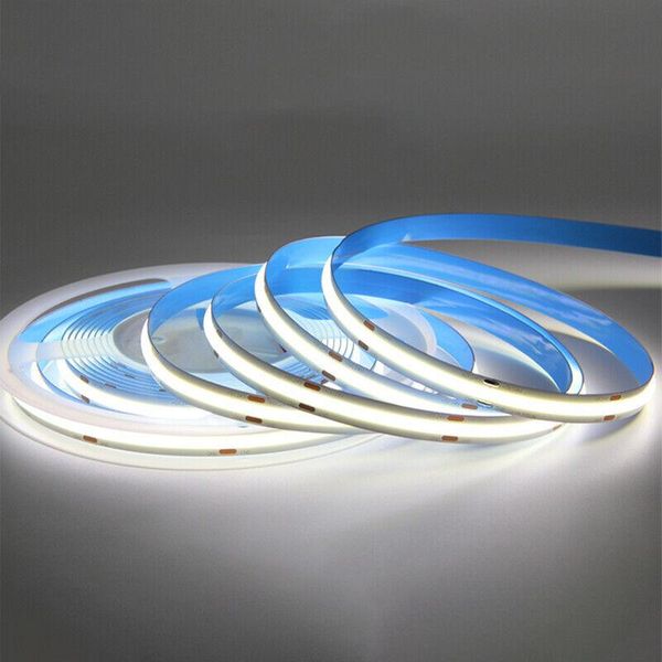

strips flexible cob bendable led strip light tape tv back lighting fairy high density dimmable lamp dc12v/24v 300led/m 8mm- white