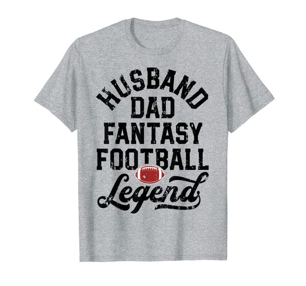 

husband dad fantasy football legend league funny fathers day t-shirt, White;black