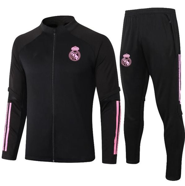 

20 21 22 real madrid hoodie jacket tracksuit 2021 2022 hazard soccer full zipper training suit jackets tracksuits ss, Black
