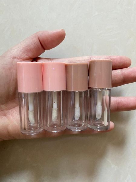 

storage bottles & jars mini 2ml lip gloss tube with wand pink blue yellow cap 50/100pcs empty clear lipgloss bottle makeup cosmetic containe