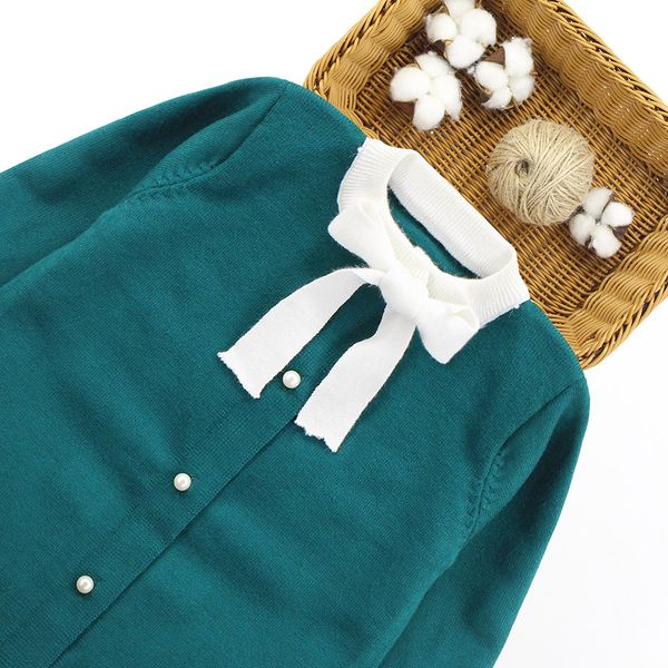 

girls clothing set kids knitted sweater & skirt clothes for girls teenage kids clothes winter girls clothes, White