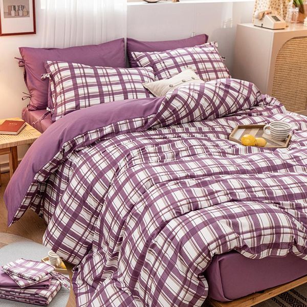 

bedding sets strip king size set luxury euro bed linen cotton lattice duvet cover for single double  comforter