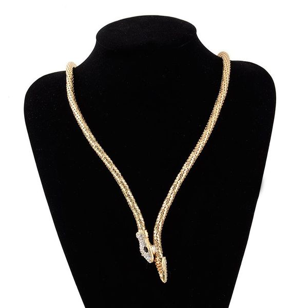 

pendant necklaces (6pcs /lot) steampunk crystal rhinestone gold and silver plated magnetic hyperbole convolve snake necklace party nightclub