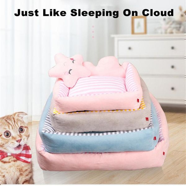 

four seasons dog bed cat cushion soft puppy sleep nest cloud pillow small medium large waterproof pet sofa basket supplies kennels & pens