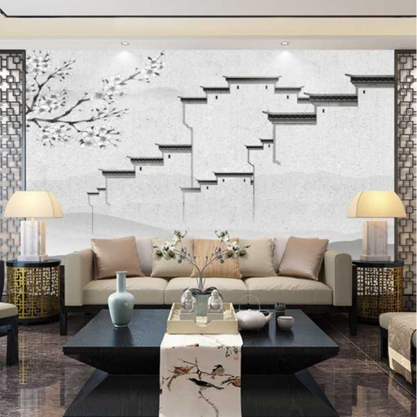 

wallpapers custom 3d wallpaper mural chinese style architectural landscape family bedroom living room dining background