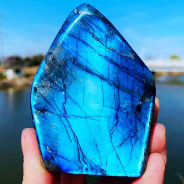

natural crystal moonstone gemstone ornament polished quartz madagascar labradorite handicraft decorating stone healing decorative object obj