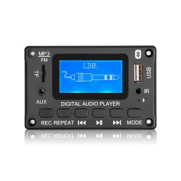 

& mp4 players 5v 12v bluetooth 5.0 mp3 decoder board with screen supports call/recording/mp3/usb/tf/line in/fm/bluetooth