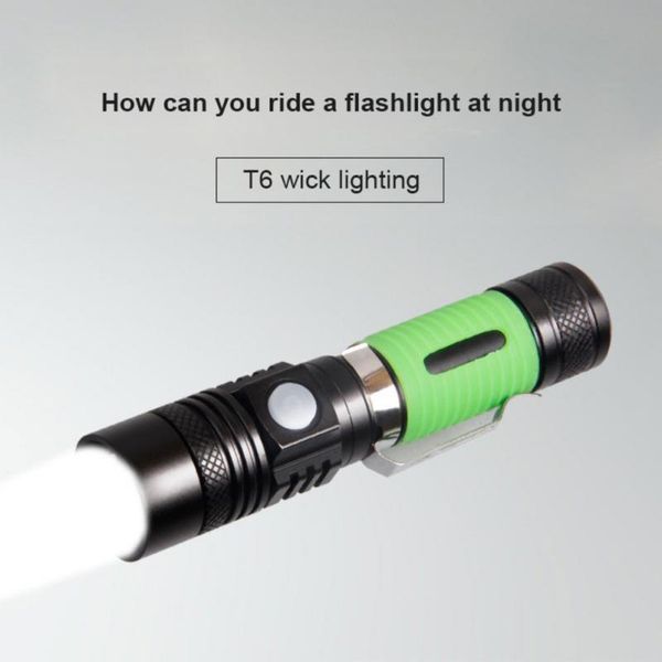 

bike lights usb rechargeable strong light zoom t6 led with luminous 18650 multifunctional adjustable torch