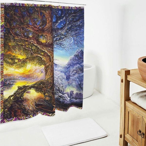 

shower curtains tree of life creative home ideas machine washable easy care fabric outer bath curtain with clasp for see through top