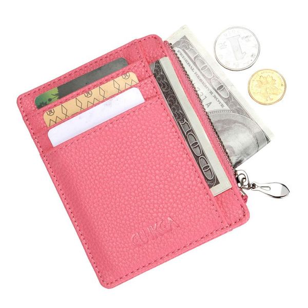 

pink black creative women's wallet fashion zipper zero purse bank case for girls boy men high capacity, Red;black