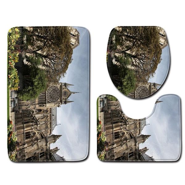 

bath mats the hunchback of notre dame 3-piece floor mat bathroom set foam durable cover shower carpets