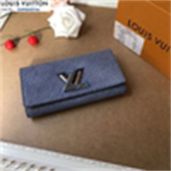 

key brand designer compact luxury m62052 evening turnlock wallet purse blue men wallets real leather clutches long wallet card chain holders, Red;black