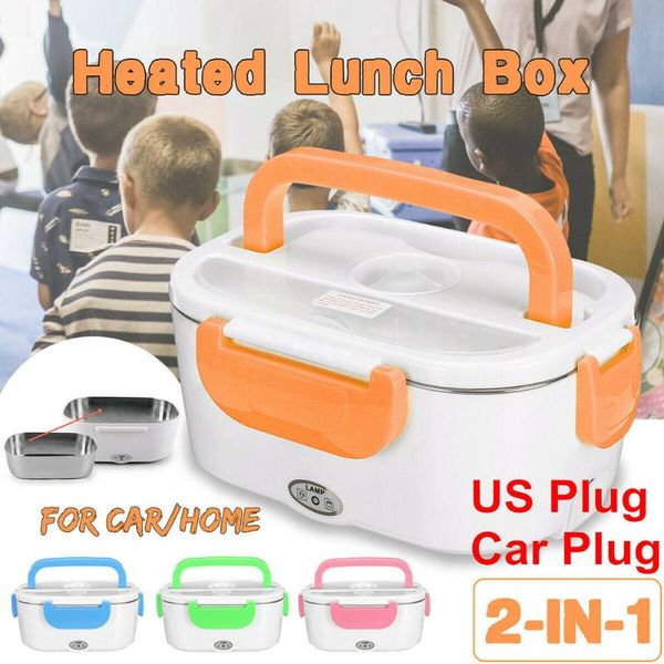 

dinnerware sets portable electric heated heating lunch box travel warmer car stainless steel liner sdf-ship