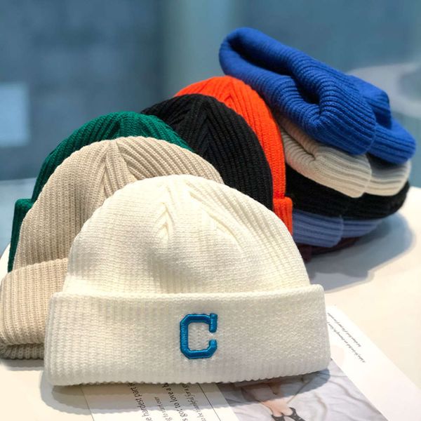 

hat knitted children's autumn and winter tide versatile landlord wool shows small face, warm white cold man, Blue;gray