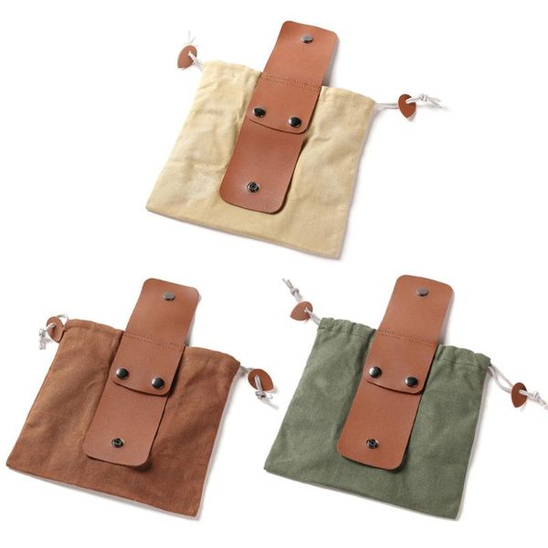

outdoor bags leather canvas foraging bag fruit picking pouch storage with easy looping around belts for camping hiking