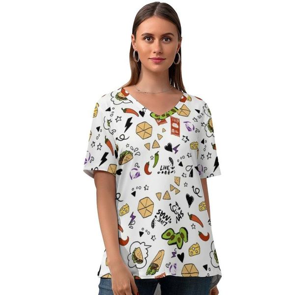 

women's t-shirt avocado t shirt casual pattern womens funny short sleeve v neck tee large, White