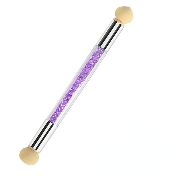 

nail art gel polish color gradient brush with 4 replace sponge heads glitter powder dotting gradient pen sponge dhl, Yellow