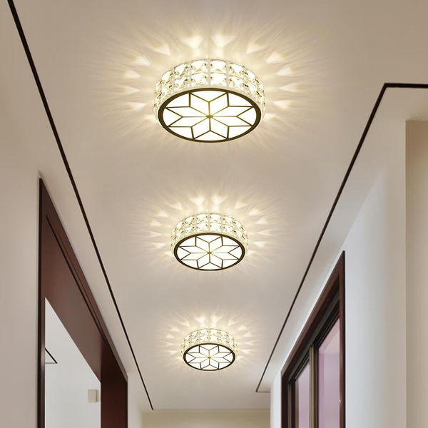

ceiling lights crystal entrance kitchen modern led lamps circular panel light for foyer hallways staircase balcony decoration salon