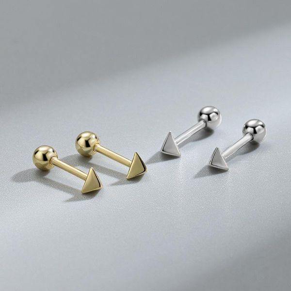

stud fashion stainless steel small punk screw earrings mini geometric piercing for women jewelry gift, Golden;silver