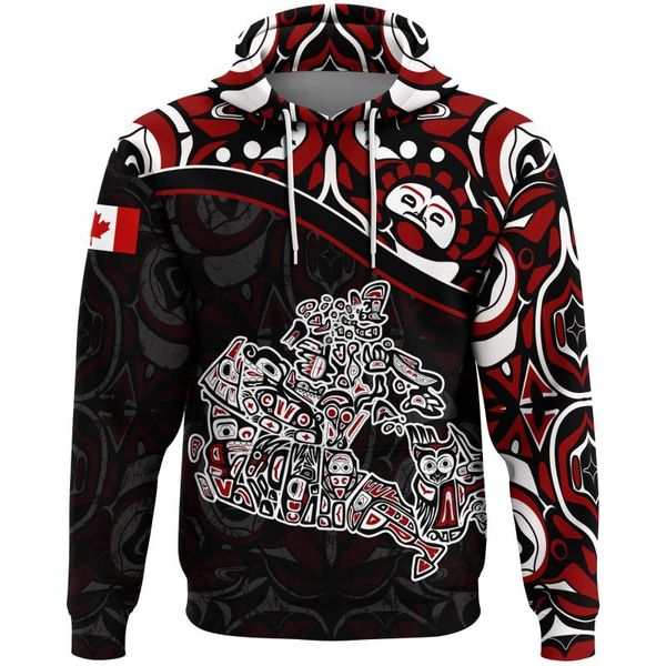 

men's hoodies & sweatshirts plstar cosmos 3dprint canada flag national culture country amazing harajuku streetwear funny hoodies/swea, Black