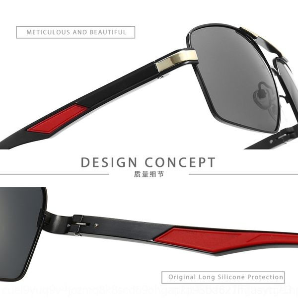 

s8l two color electroplated metal riding men's aluminum outdoor cycling magnesium polarized sunglasses square sports driving eyeglass s, White;black