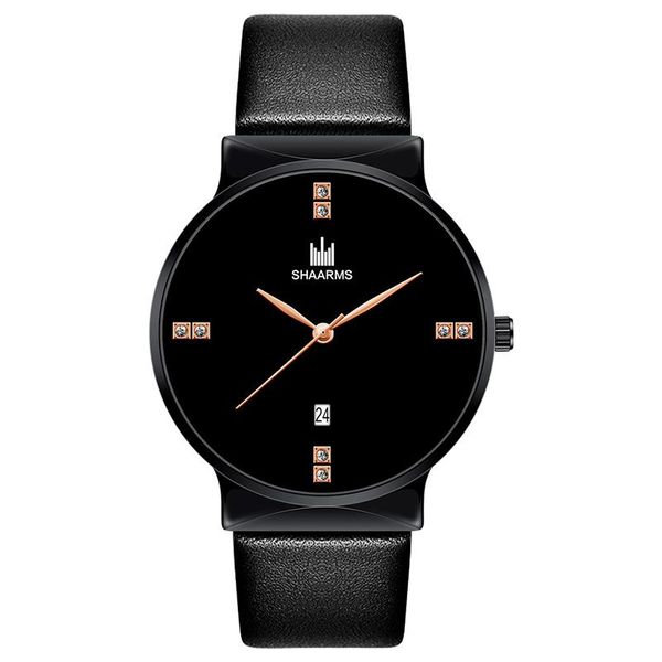 

wristwatches 2021 men's watch leather strap stainless steel buckle date sport waterproof quartz relogio masculino, Slivery;brown