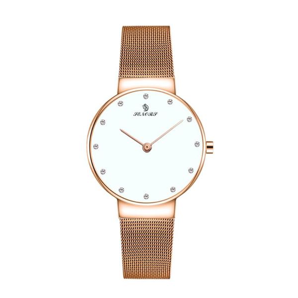 

wristwatches senors causual womens watches original small ip plate simple female slim clocks quartz stainless steel back wristwatch, Slivery;brown
