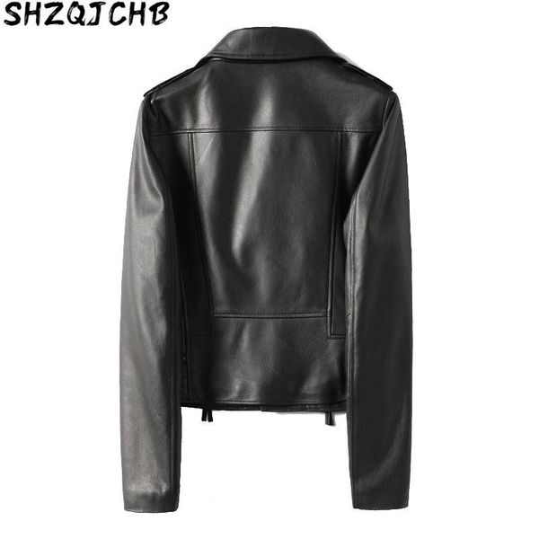 

women's leather & faux jchb 2021 genuine jacket female real women coats clothes fashion kobiety plaszcze 202a tn3, Black