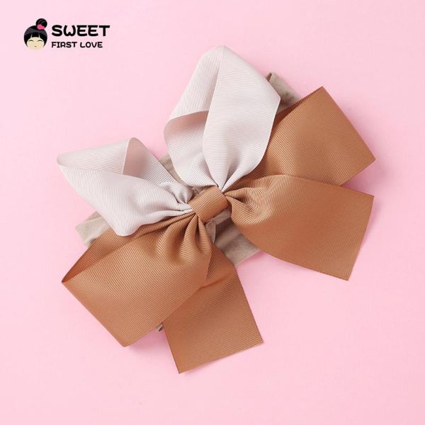 

baby girl headband infant hair born tiara headwrap toddlers ribbon kids crystal bow turban accessories headwear band, Slivery;white
